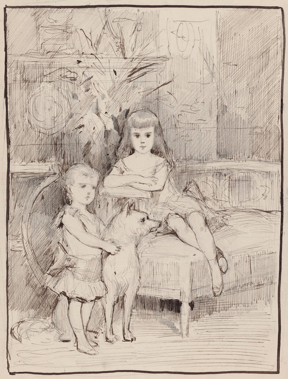 Porträttstudie av Michael och Xenia, barn till tsar Alexander III av Albert Edelfelt