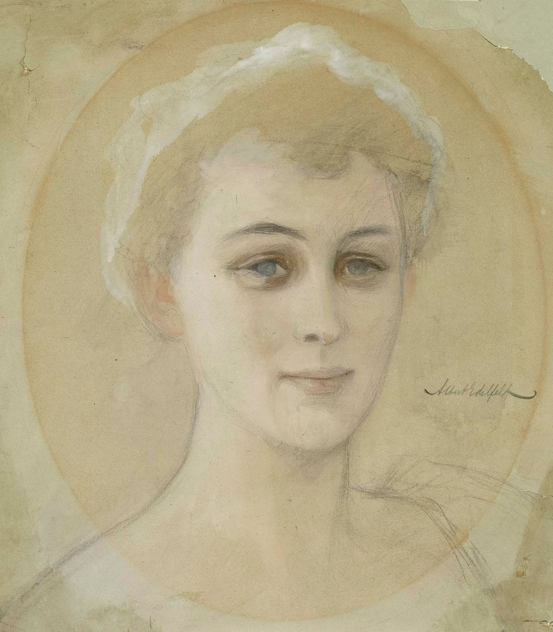 Porträttstudie av baronessan Naomi (Emi) de la Chapelle av Albert Edelfelt