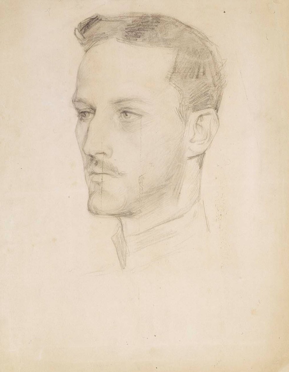 Porträttskiss av prins Carl, huvud av Albert Edelfelt