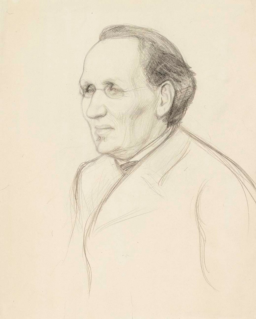 Porträttskiss av professor Strömborg, byst av Albert Edelfelt