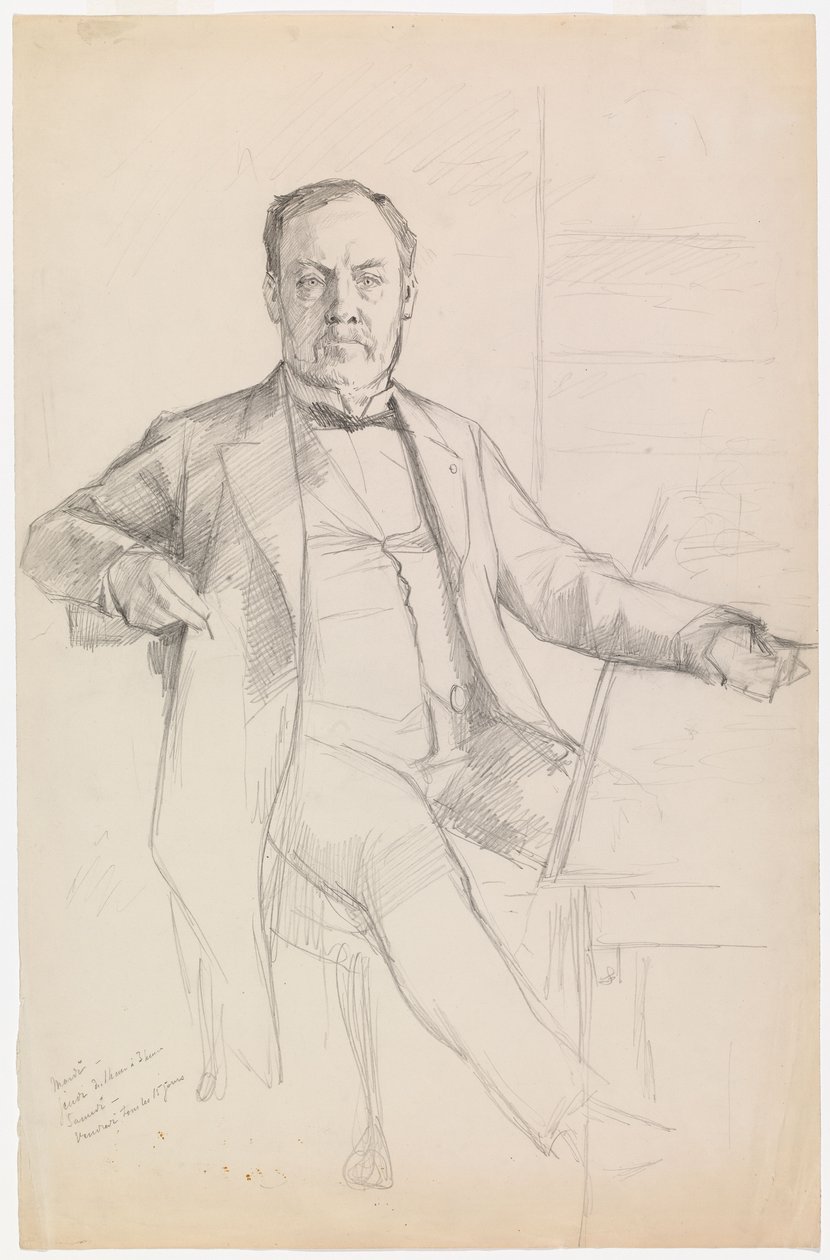 Porträtt av Louis Pasteur, skiss av Albert Edelfelt