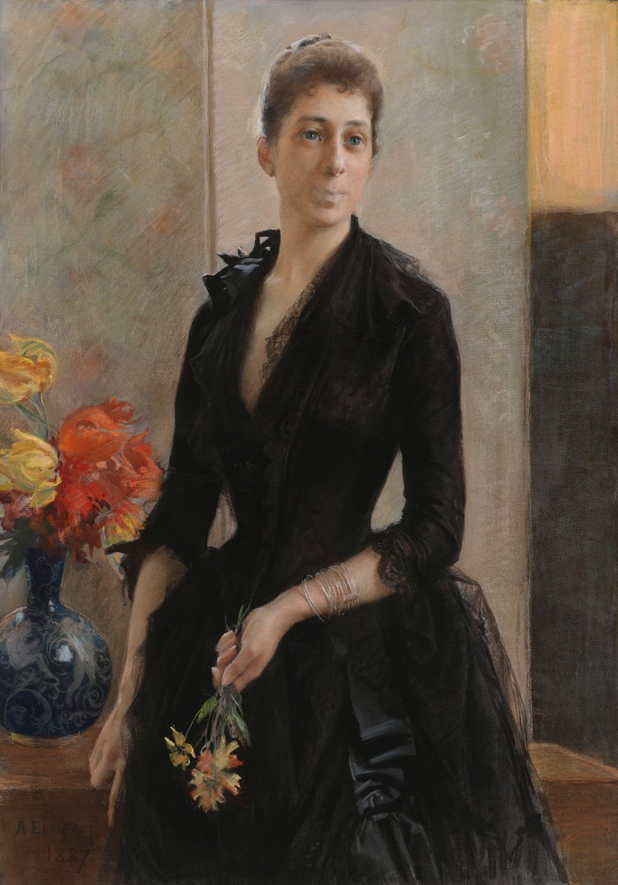 Porträtt av Mme Weissgerber de Stragewicz, senare Mme R. Berenger av Albert Edelfelt