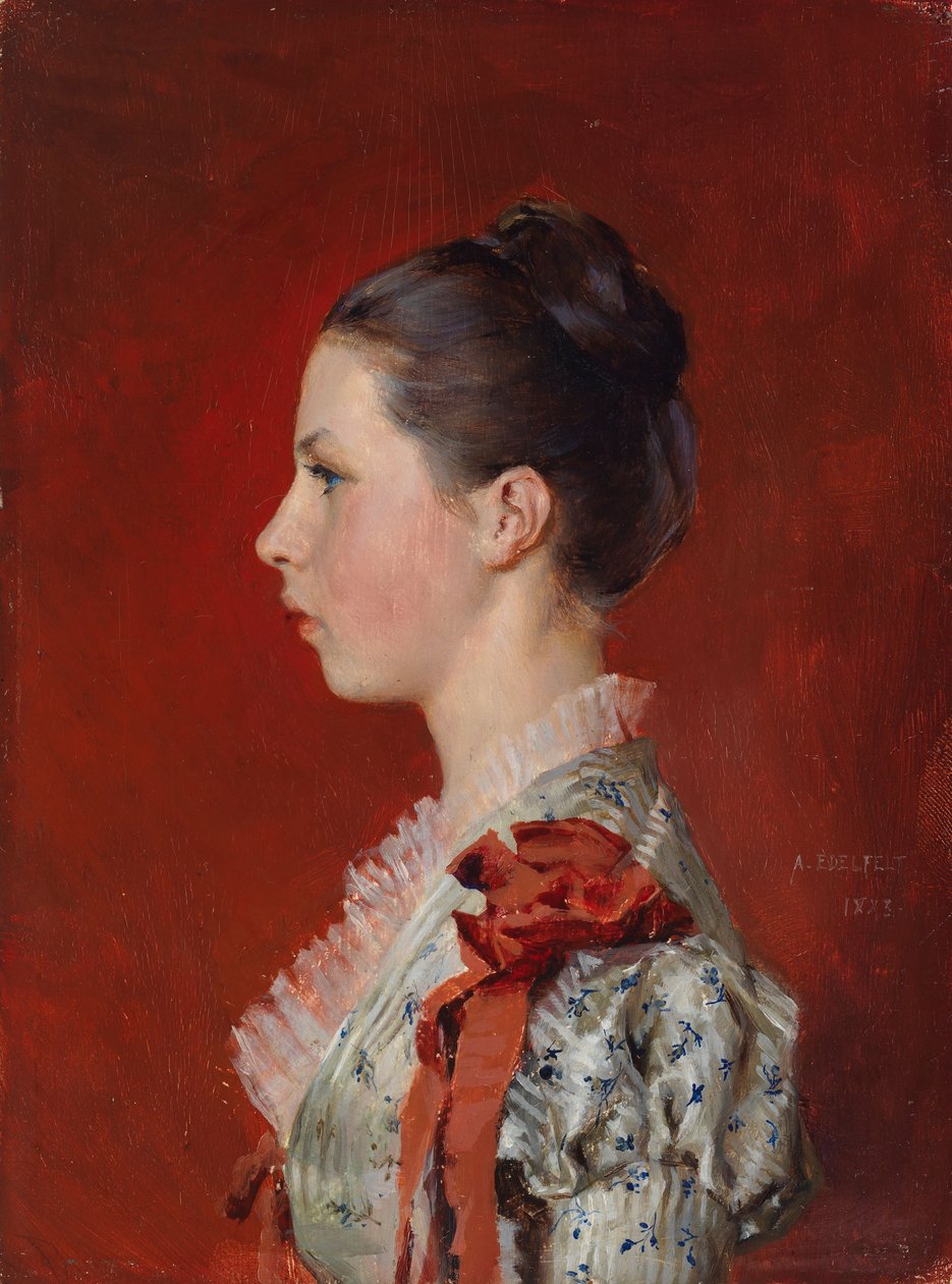 Porträtt av konstnärens syster Annie Edelfelt av Albert Edelfelt