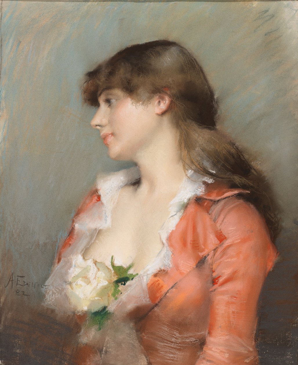 Porträtt av en ung kvinna av Albert Edelfelt