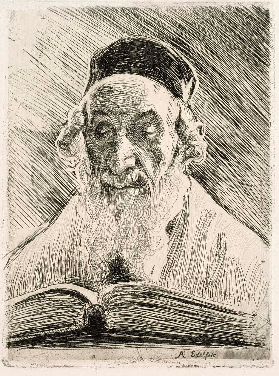 Rabbi Reading av Albert Edelfelt