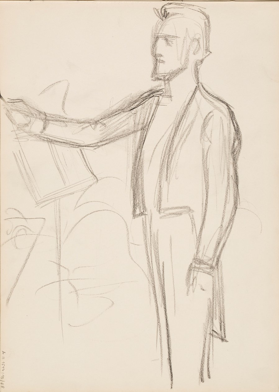 Robert Kajanus, skiss till porträtt av Albert Edelfelt