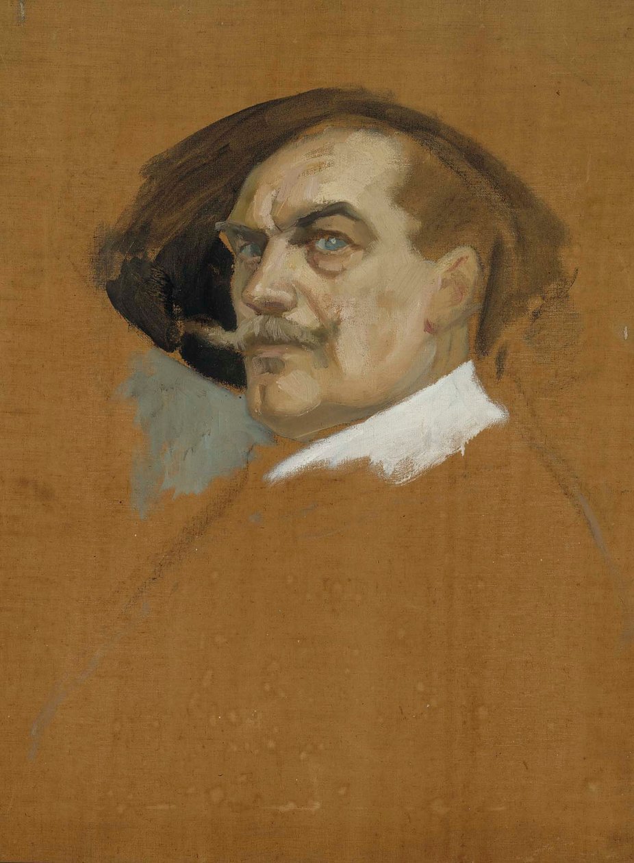 Självporträtt i en klänning från 1600-talet, studie av Albert Edelfelt