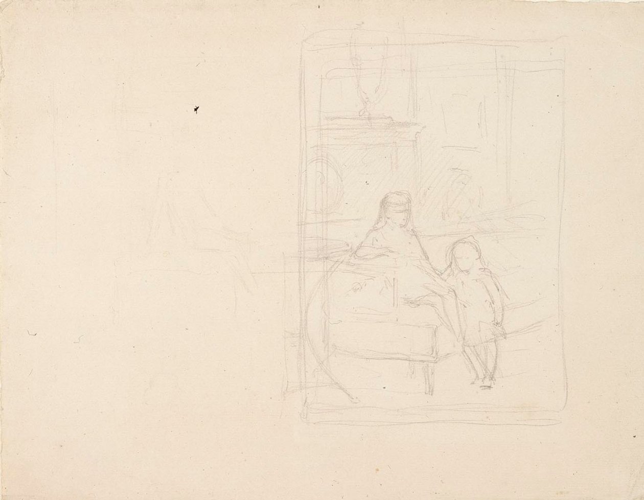 Skiss av Michael och Xenia, barn till tsar Alexander III av Albert Edelfelt