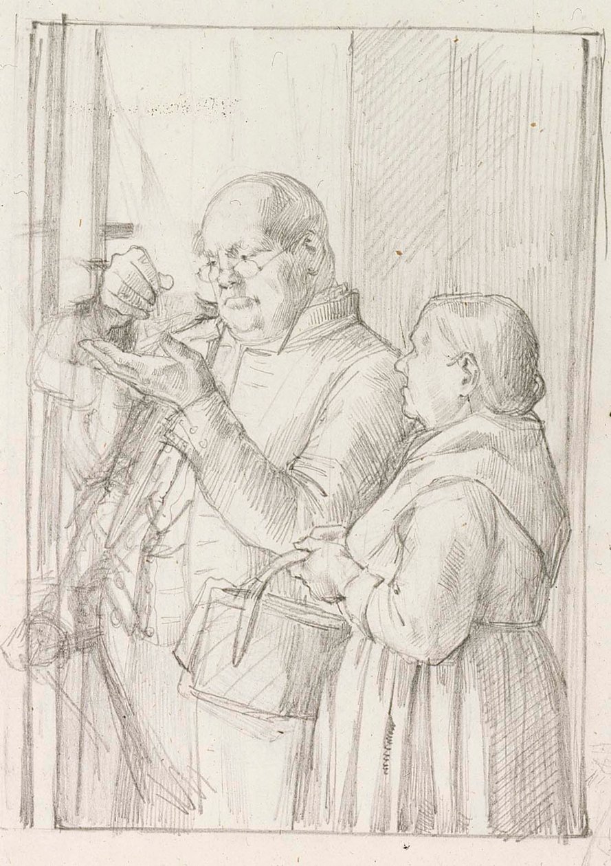 Studie till illustrationen av det lilla geniet av Albert Edelfelt