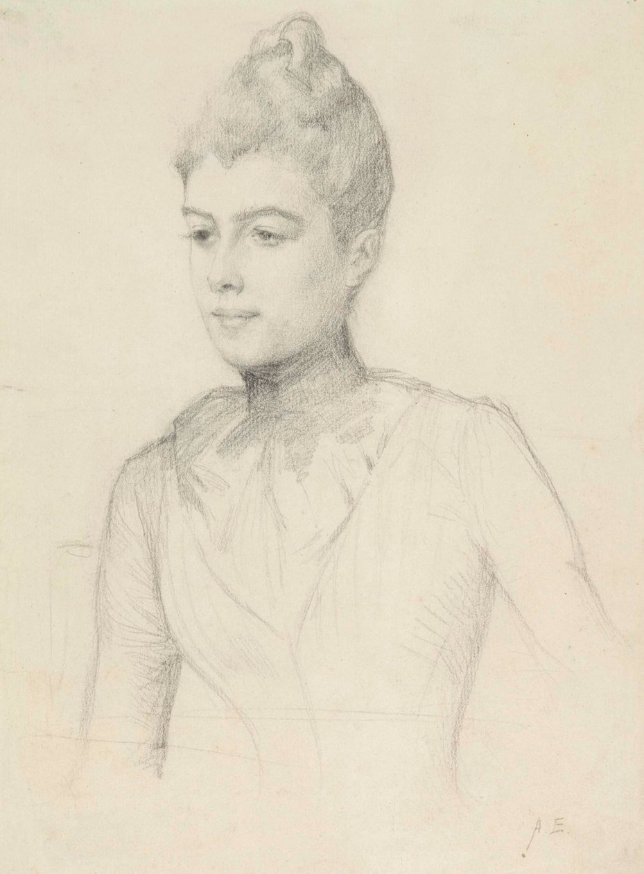 Studie till porträttet av Elisabeth Marti (född Grosjean); Kvinnobyst av Albert Edelfelt