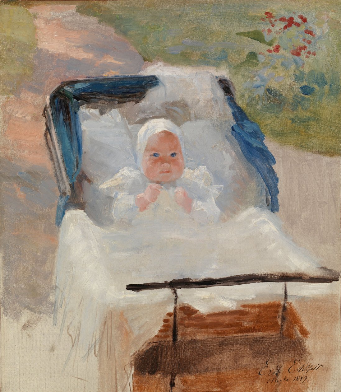 Konstnärens son Erik i en barnvagn av Albert Edelfelt