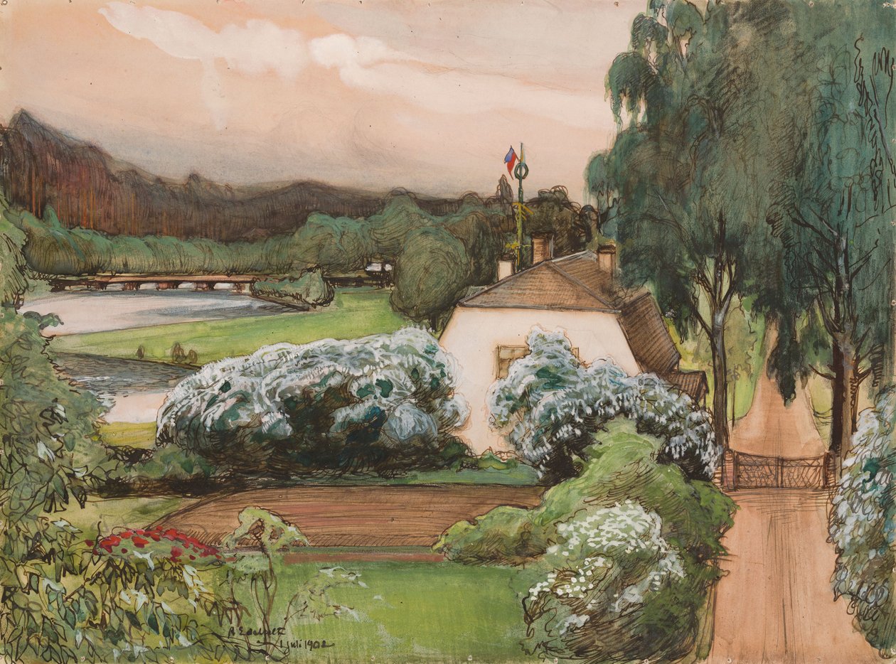 Förmannens hus på herrgården Saari av Albert Edelfelt