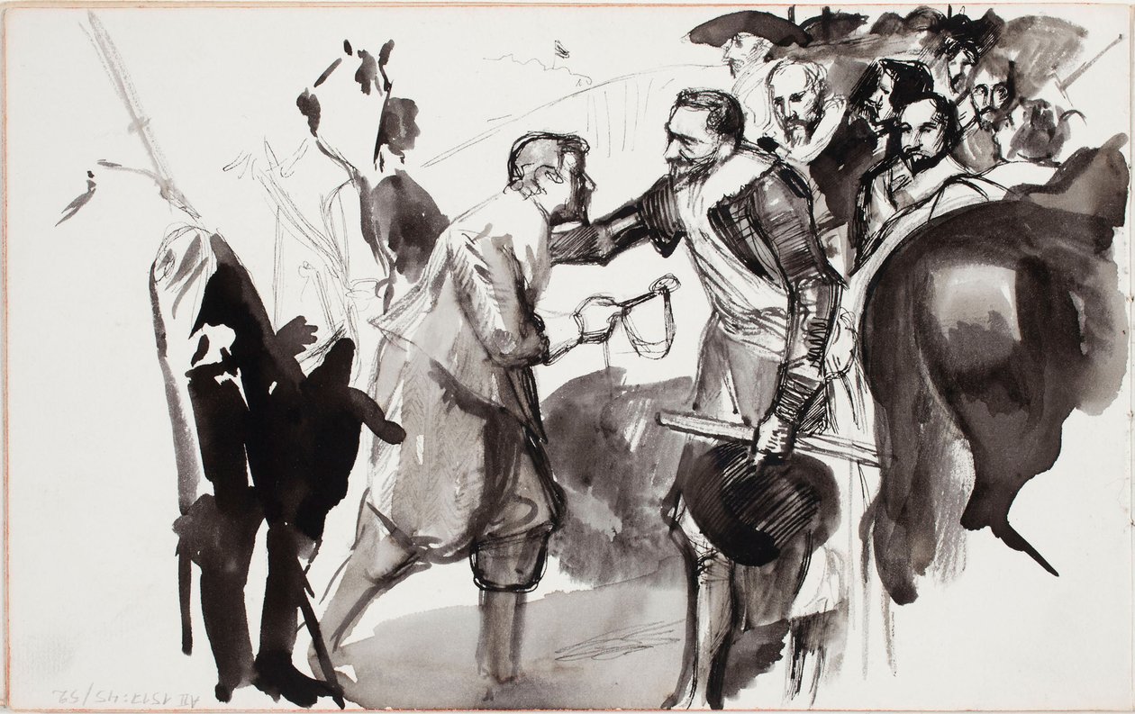 Bredas kapitulation, skiss efter Diego Velázquez av Albert Edelfelt
