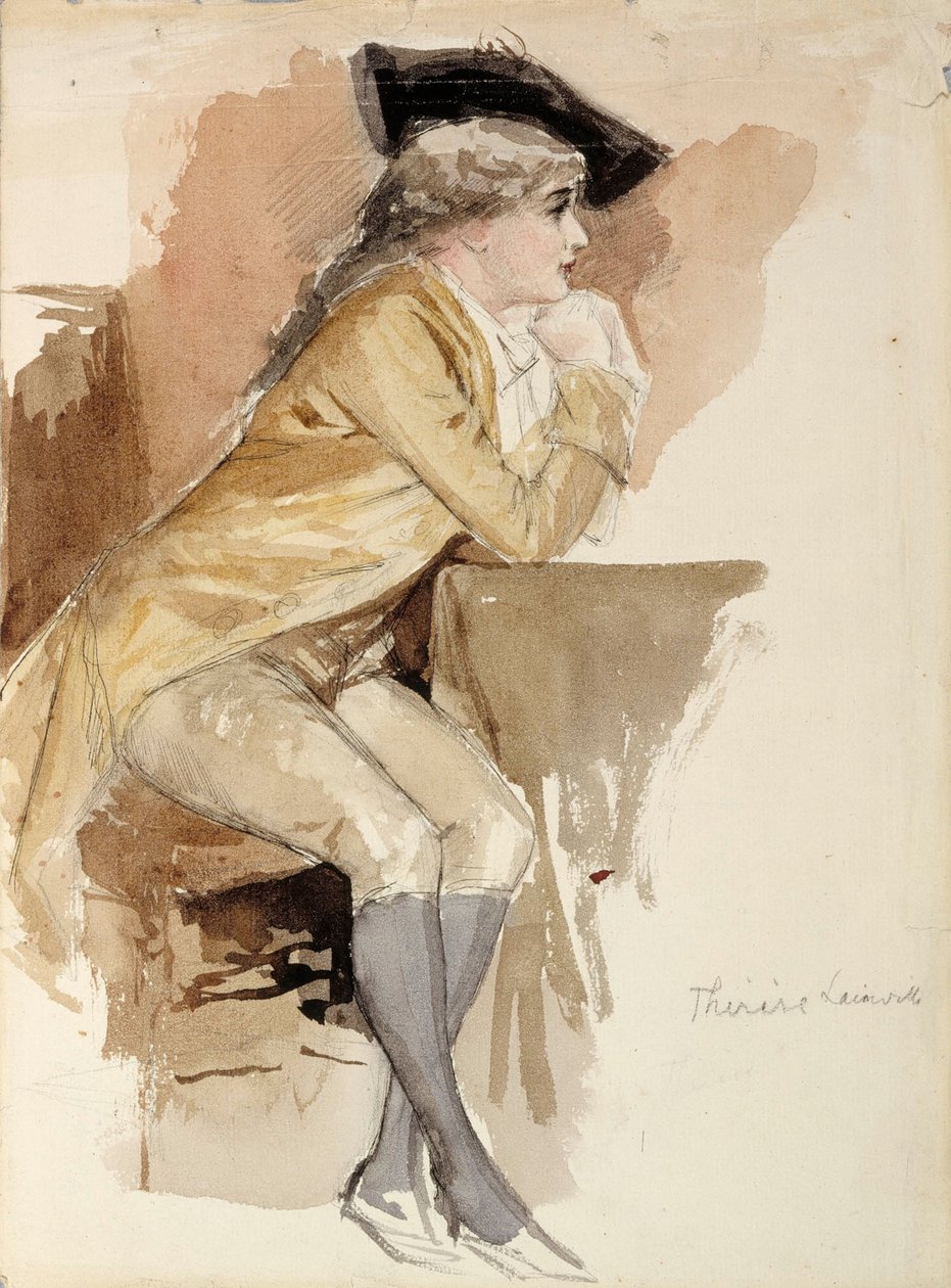 Thérèse Lainville klädd i 1700-talsstil av Albert Edelfelt