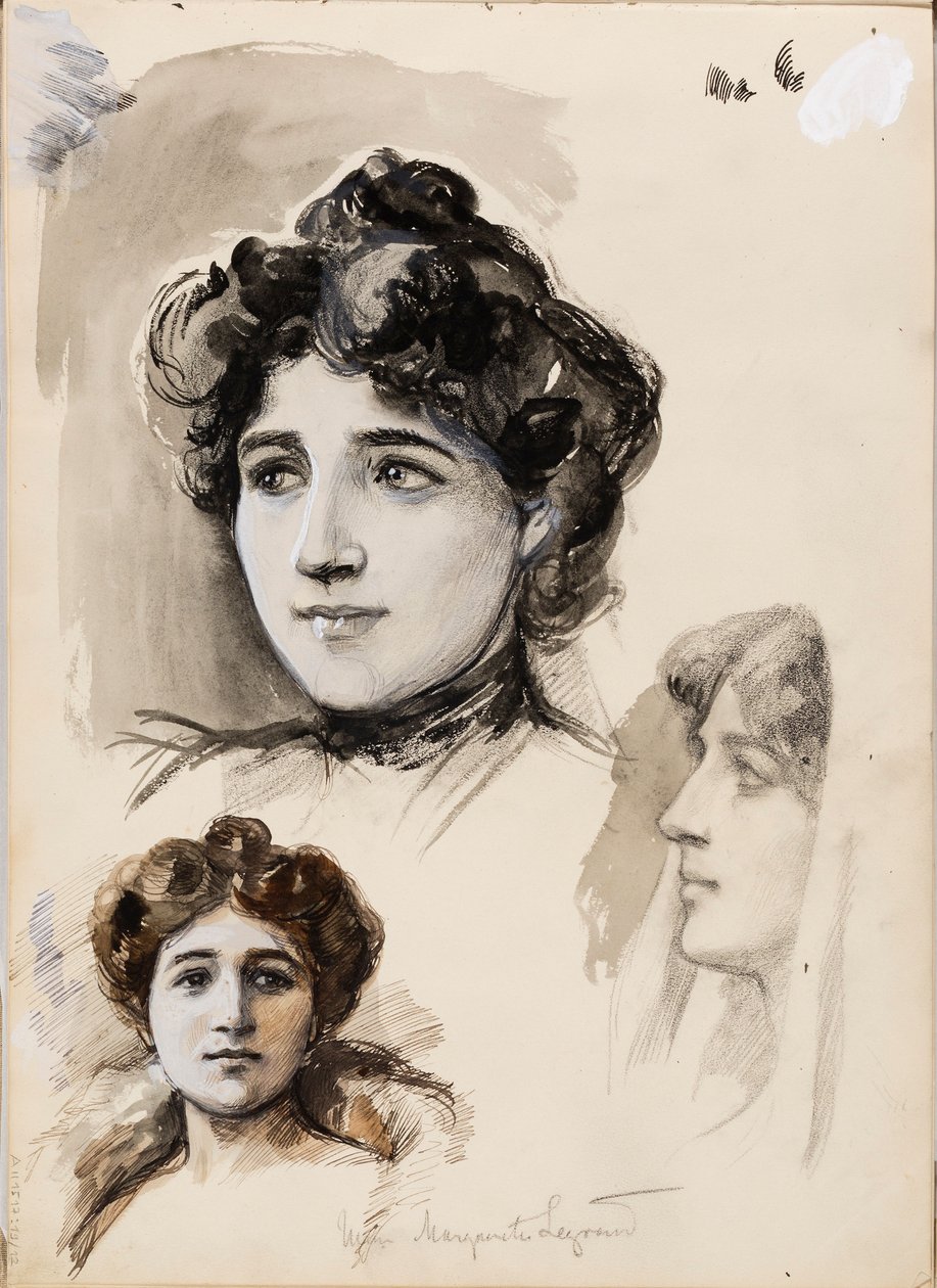 Mme Marguerite Legrand, skisser av Albert Edelfelt