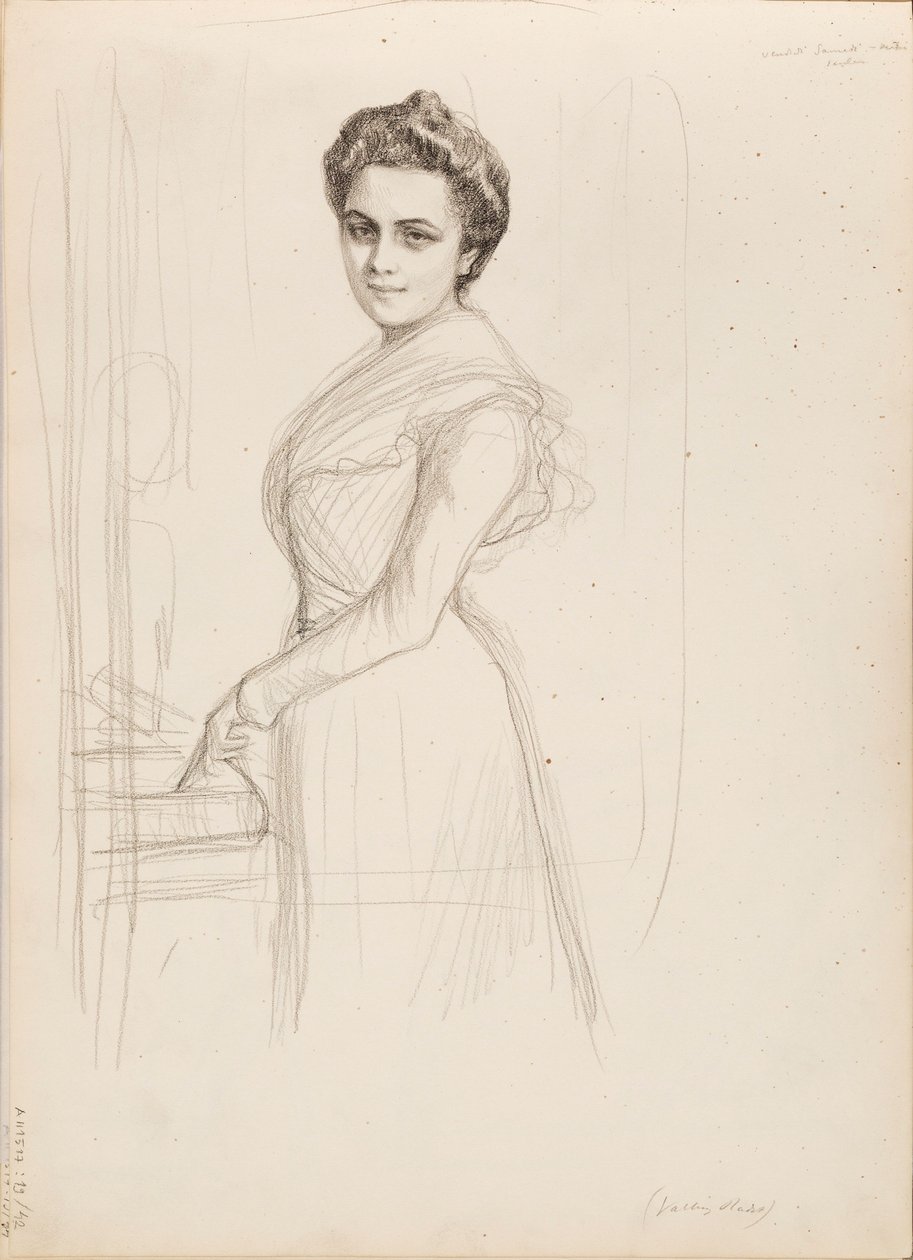 Camille Vallery-Radot, skiss till porträtt av Albert Edelfelt