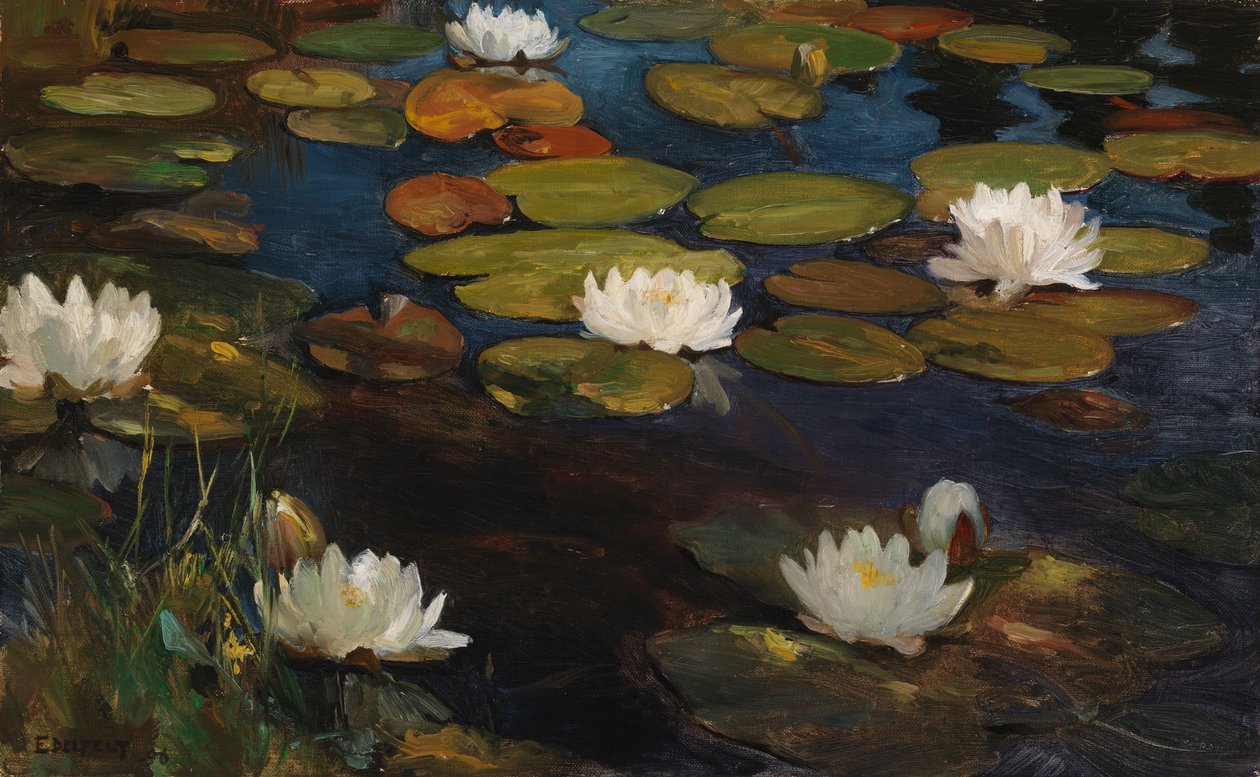 Näckrosor, studie till Ungdom och en sjöjungfru av Albert Edelfelt