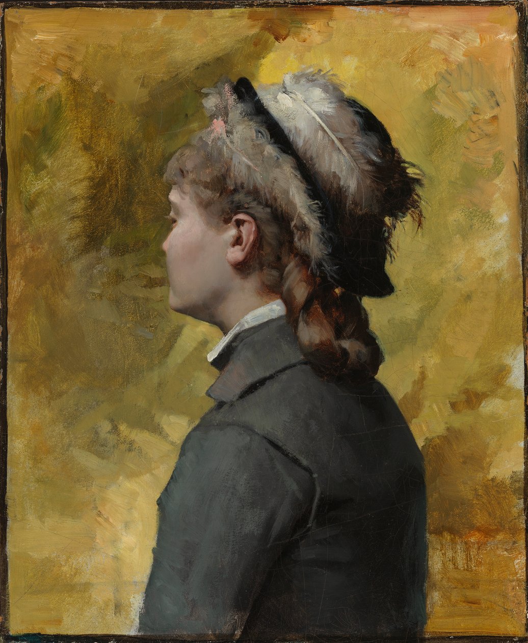 Ung kvinna i grått av Albert Edelfelt