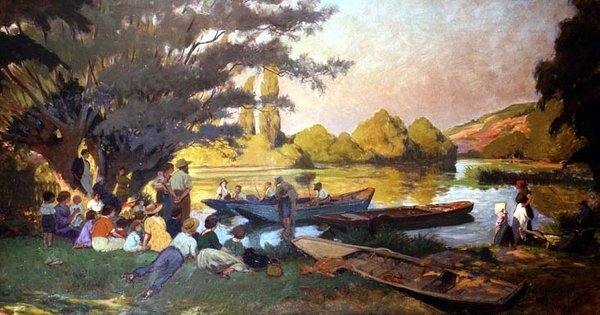Picknickscen av Albert Edouard Puyplat