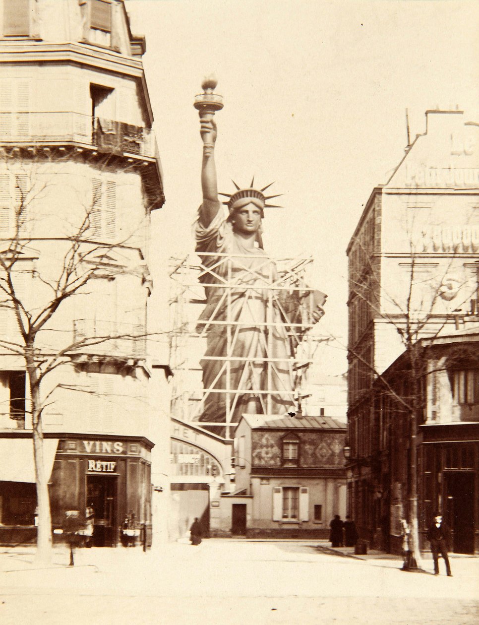 Montering av Frihetsgudinnan, Paris 1883 av Albert Fernique