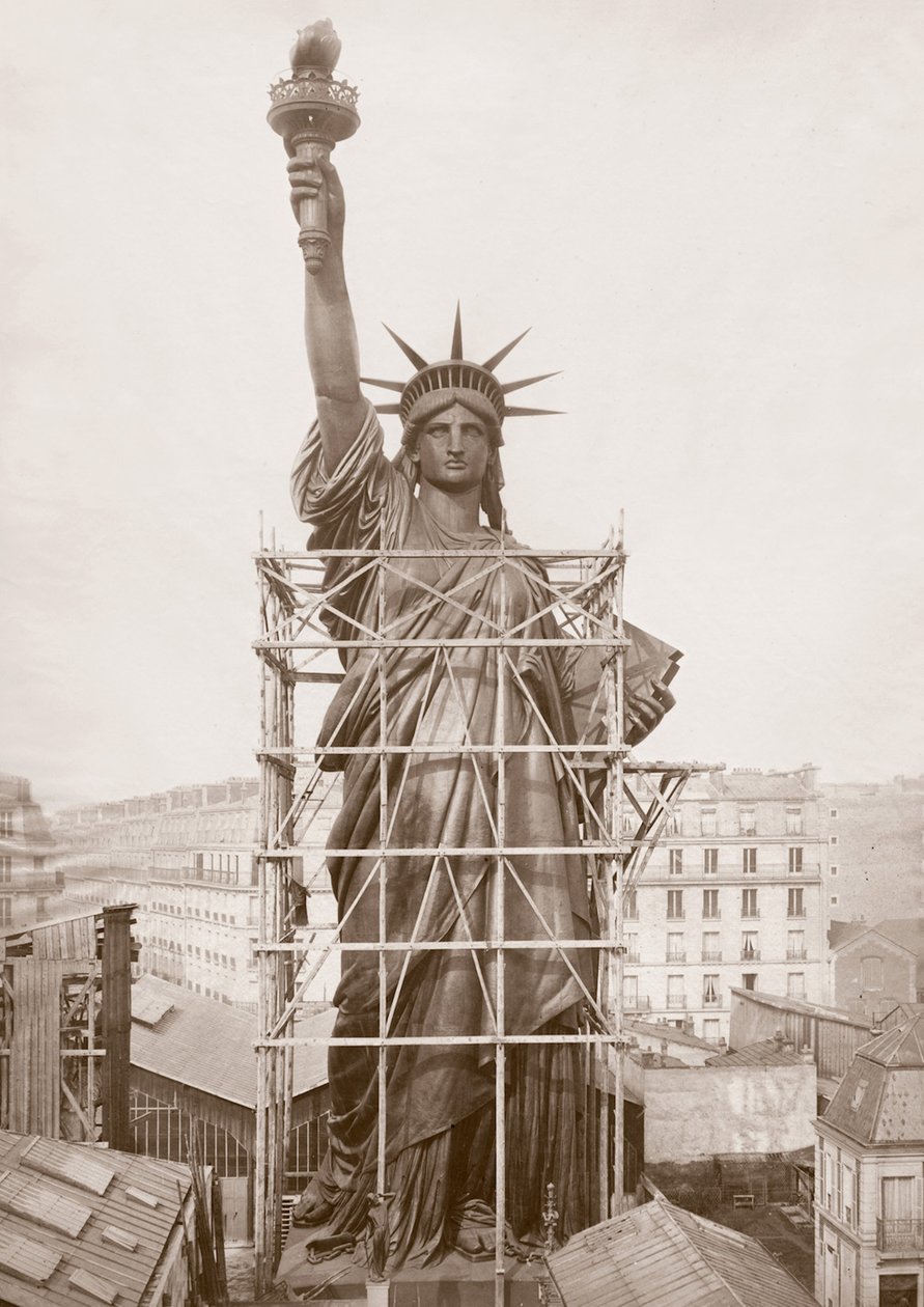 Montering av Frihetsgudinnan, Paris 1883 av Albert Fernique