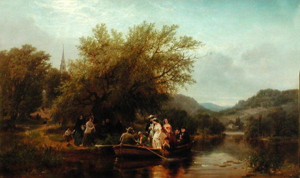 Livets dag, eller tre gånger över floden: middag, bröllopsfesten, ca 1865 (olja på duk) av Albert Fitch Bellows