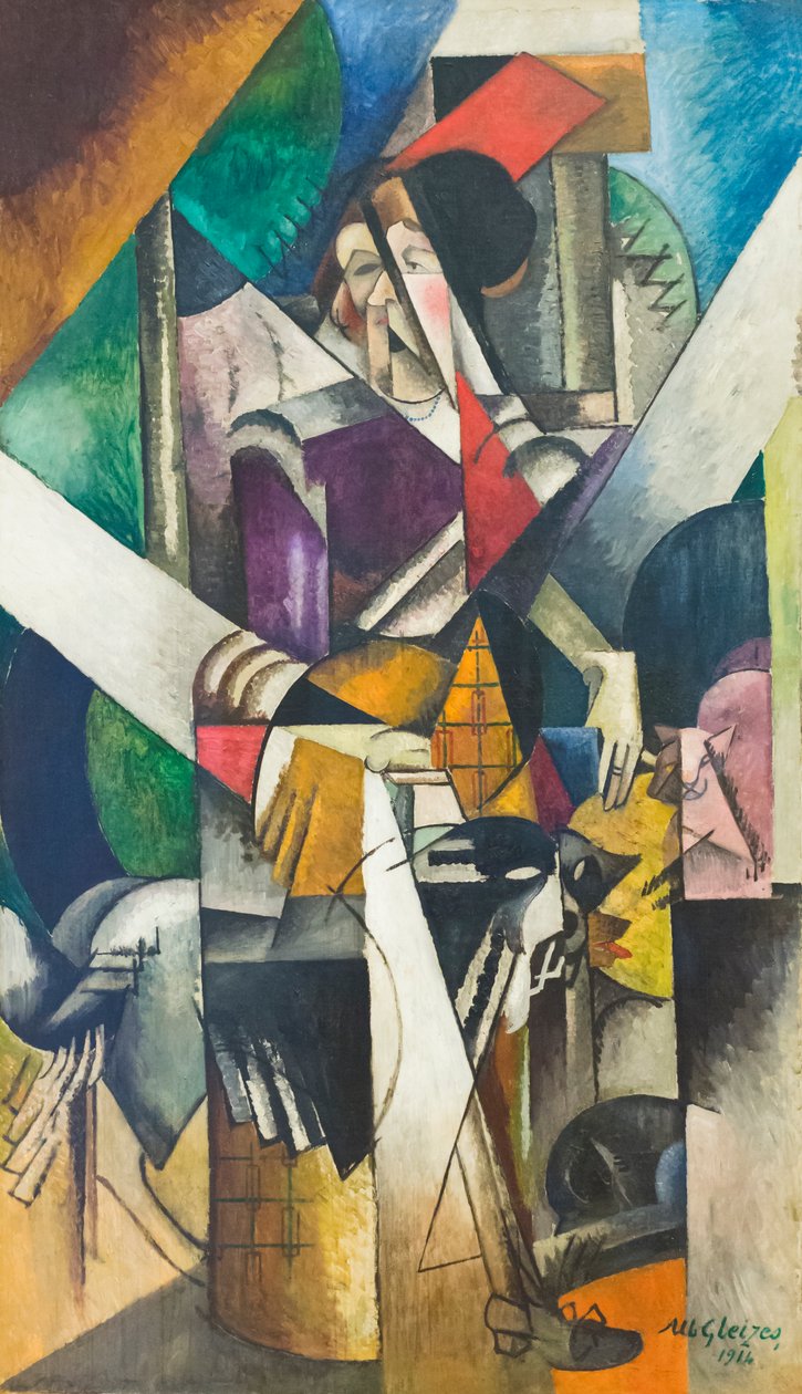 Kvinna med djur (Madame Raymond Duchamp-Villon) av Albert Gleizes