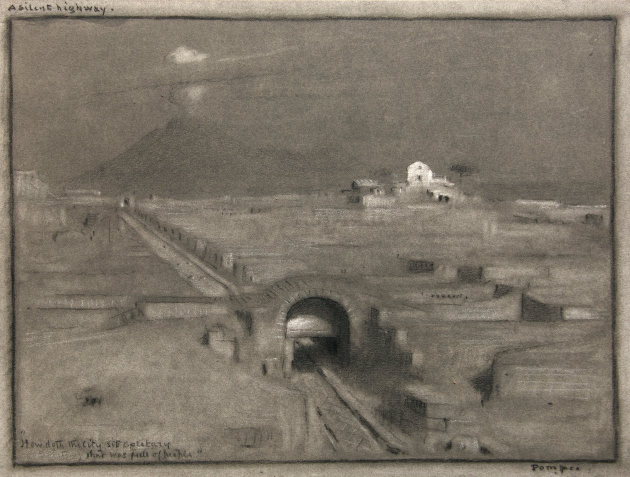 En tyst väg, Pompei, ca 1904 (akvarell) av Albert Goodwin