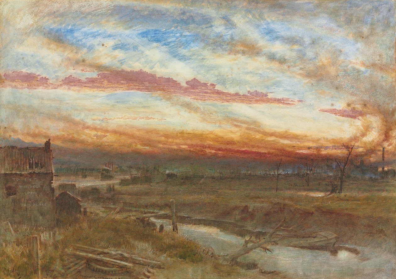 En solnedgång i tillverkningsdistrikten av Albert Goodwin