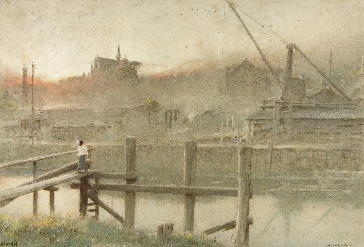 Arundel (akvarell, kroppsfärg och penna på papper) av Albert Goodwin