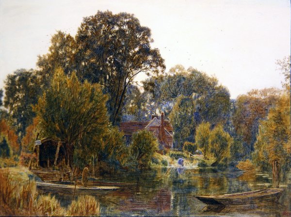 Aspträd på hösten av Albert Goodwin