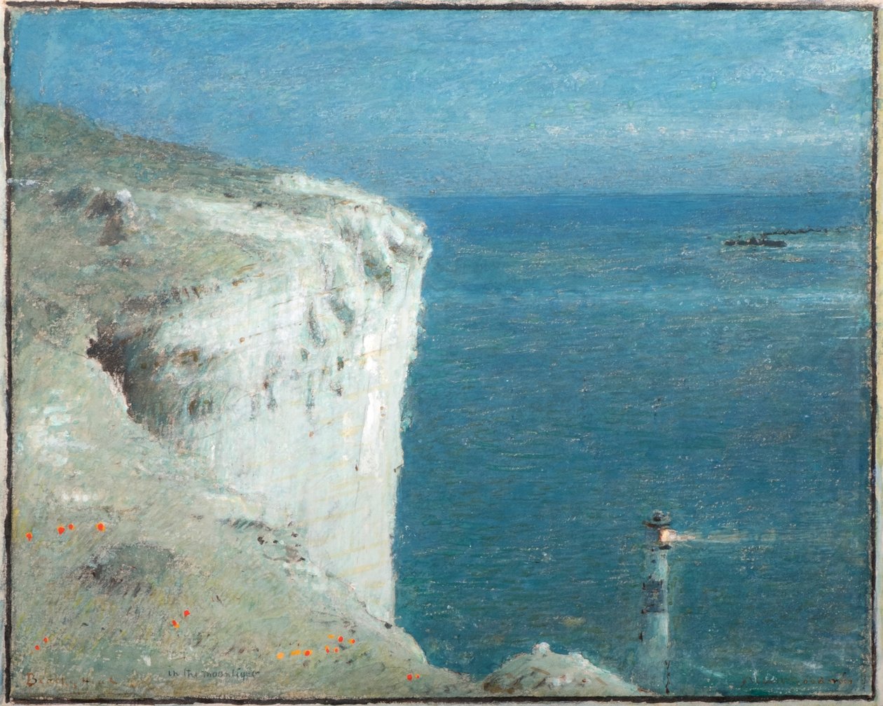 Strandhuvud i månsken (akvarell och bodycolour) av Albert Goodwin