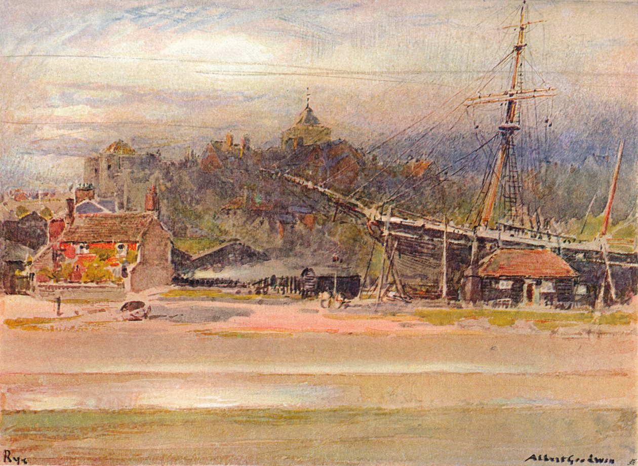 Båtbyggarvarvet, Rye, 1910 av Albert Goodwin