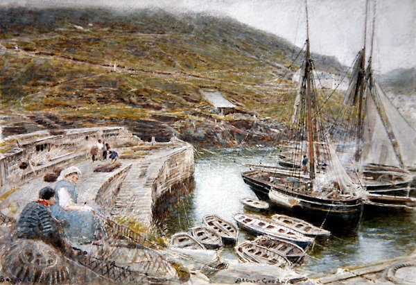 Boscastle (akvarell & kroppsfärg på papper) av Albert Goodwin