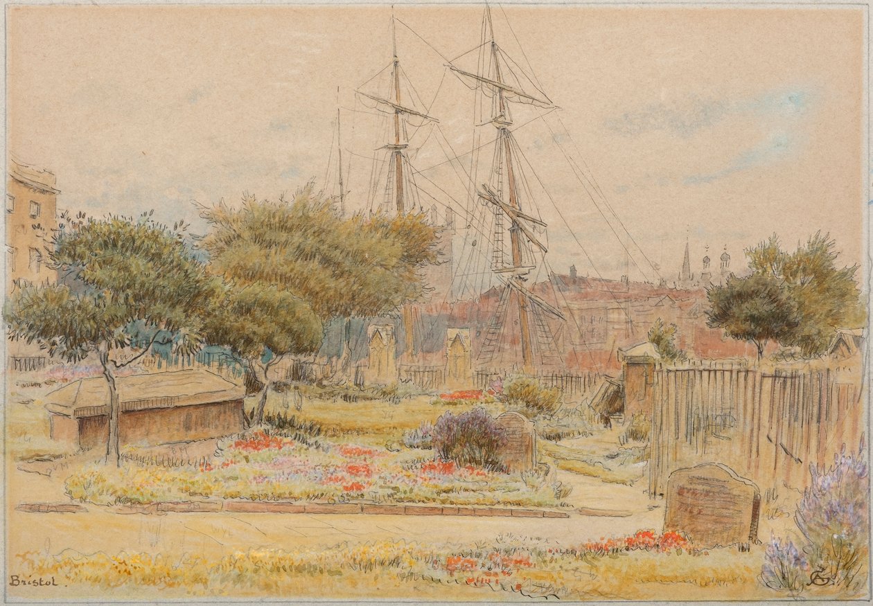 Bristol (akvarell med penna och bläck på tonat papper) av Albert Goodwin