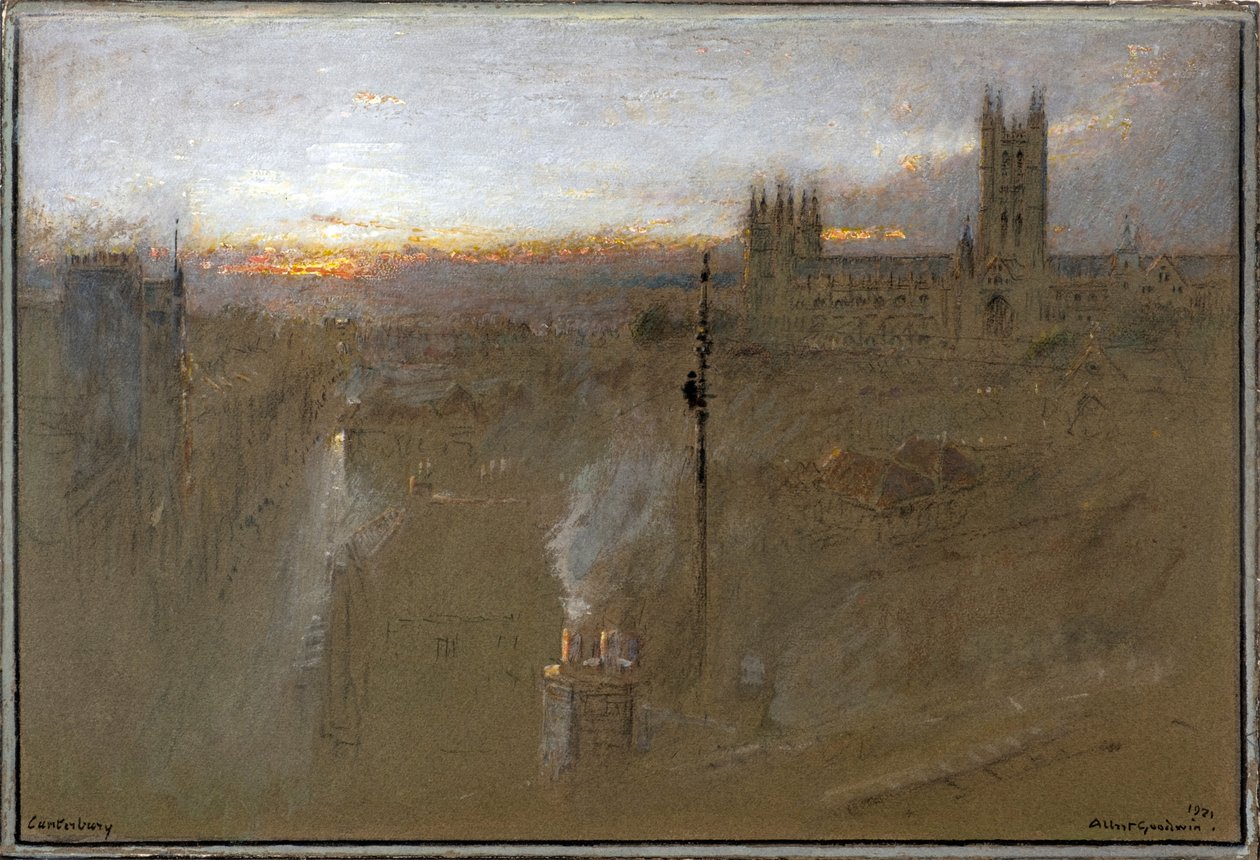 Canterbury 1921 (akvarell) av Albert Goodwin