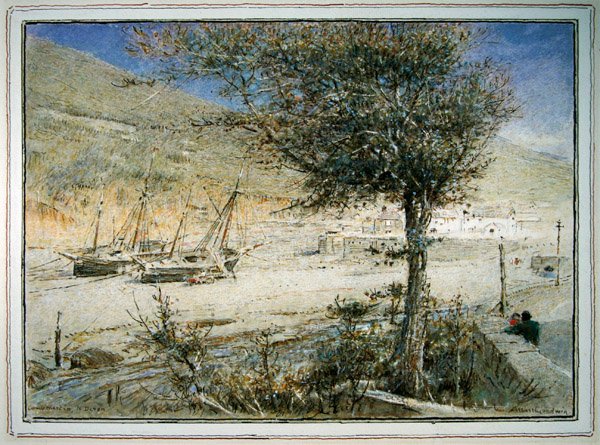 Combe Martin, Devon (akvarell på papper) av Albert Goodwin