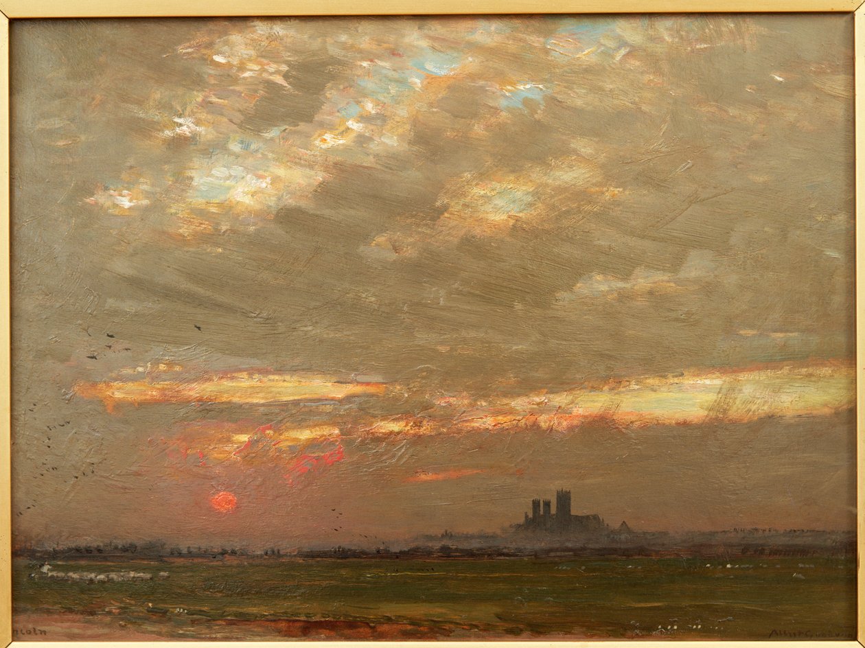 Lincoln-katedralen vid solnedgången, 1912 av Albert Goodwin