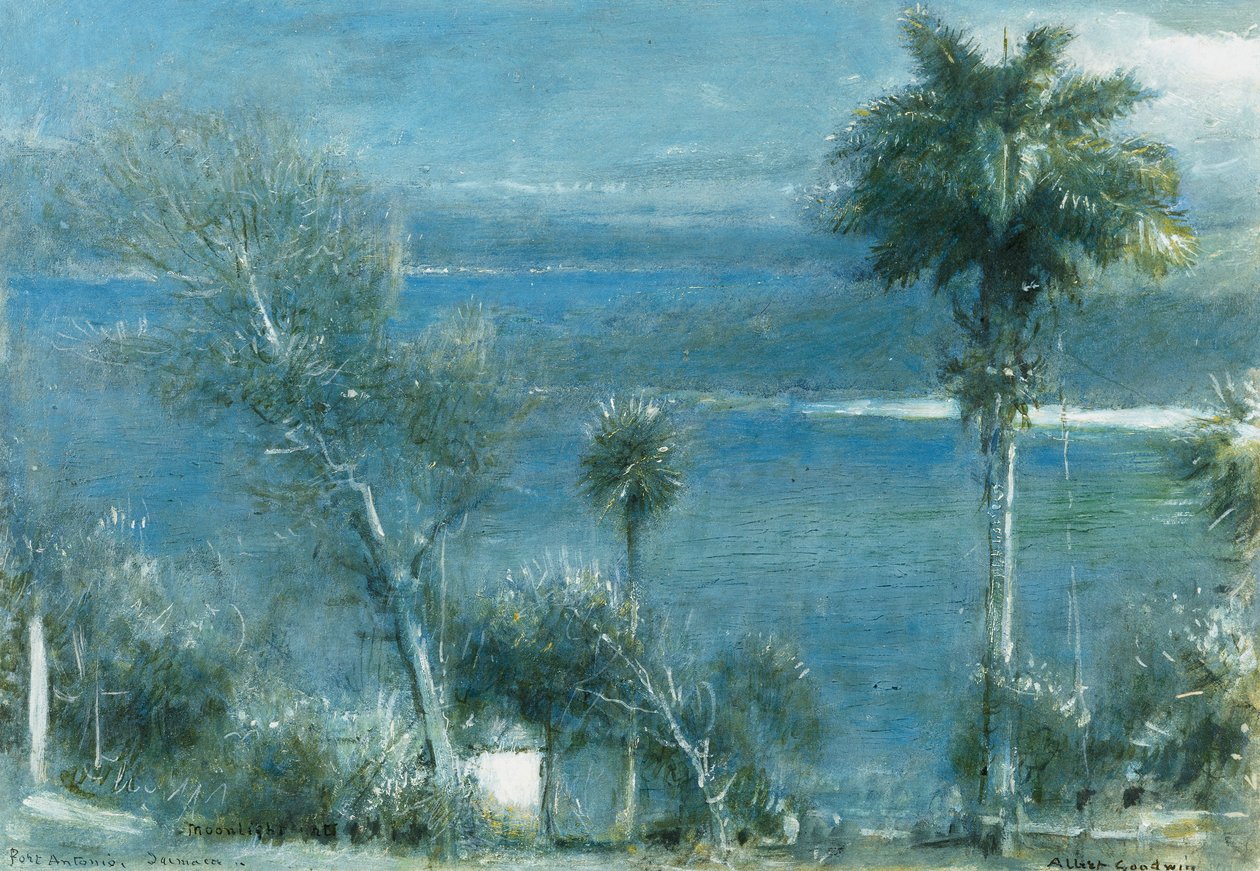Månsken i Port Antonio, Jamaica, av Albert Goodwin