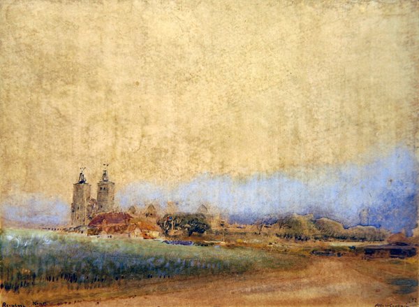 Reculver, Kent (penna, bläck och akvarell på papper) av Albert Goodwin