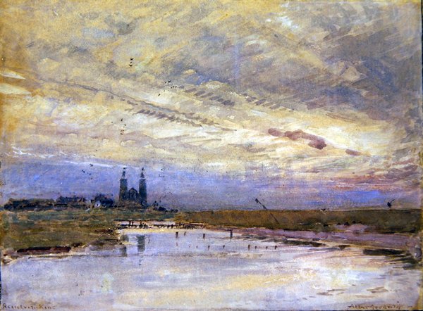 Reculver, Kent (akvarell på papper) av Albert Goodwin