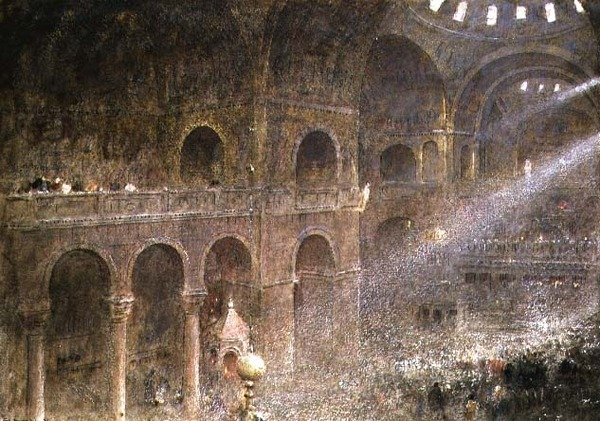 Markuskyrkan, Venedig från galleriet av Albert Goodwin
