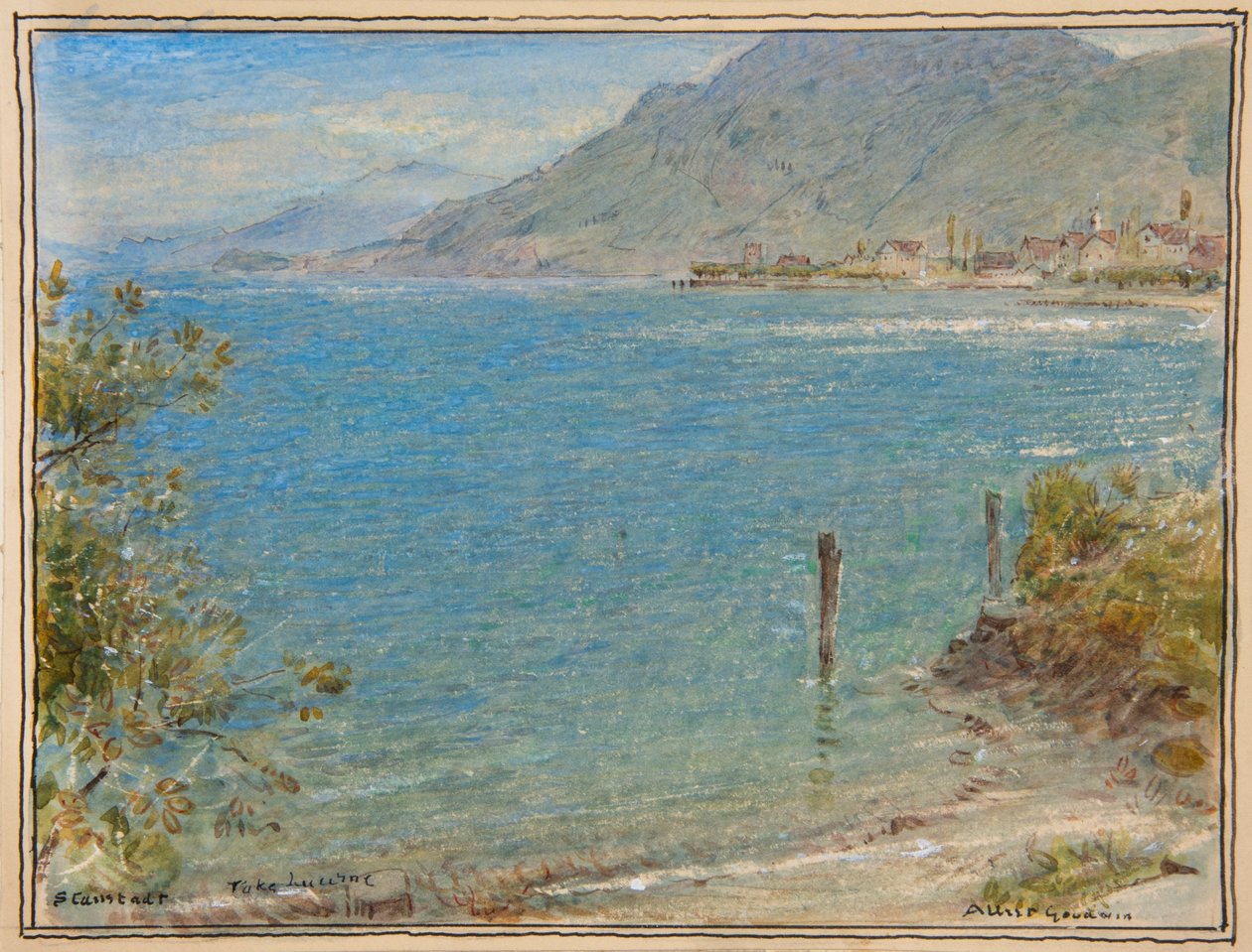 Stanstadt. Lucernesjön,ca 1888 (akvarell) av Albert Goodwin