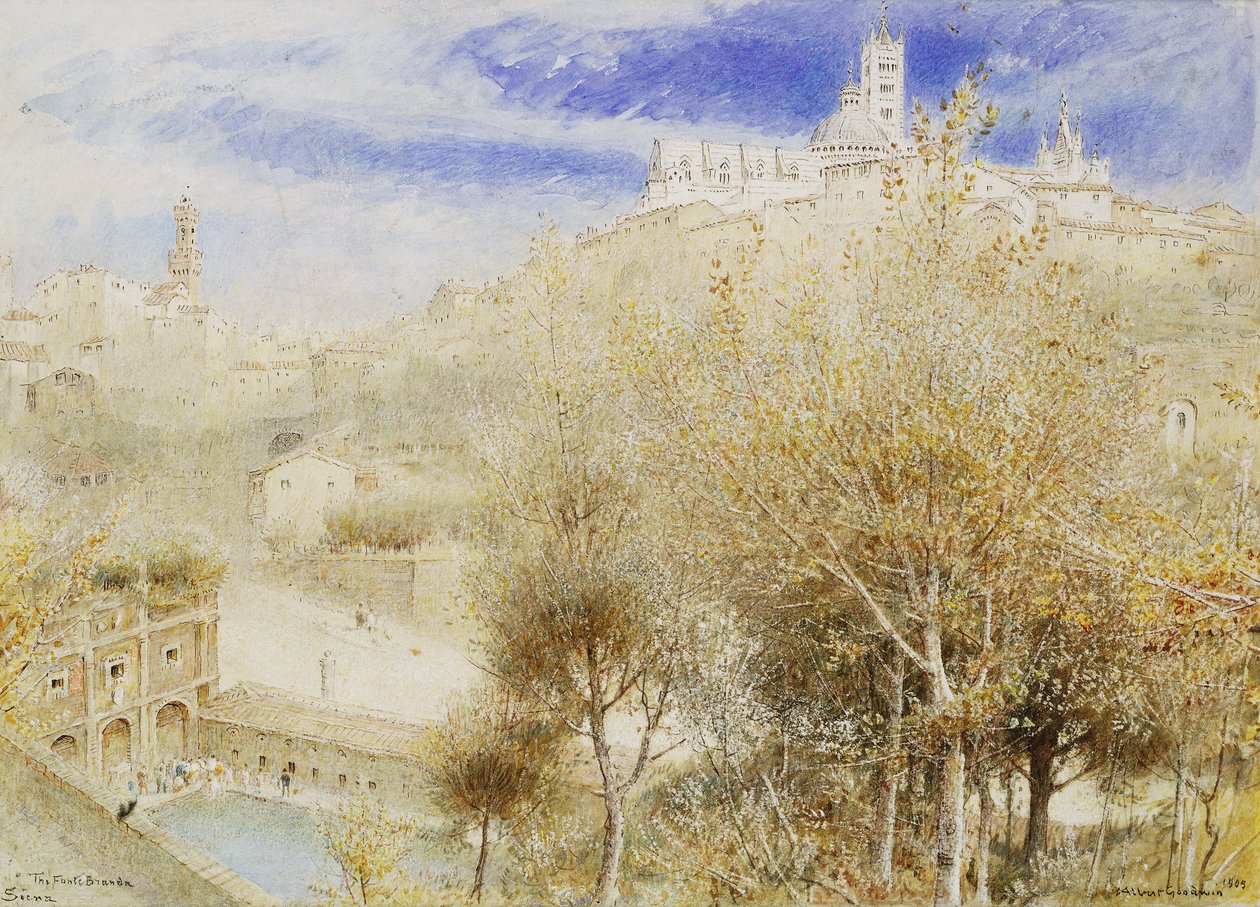 Fonte Branda, Siena, 1905 av Albert Goodwin