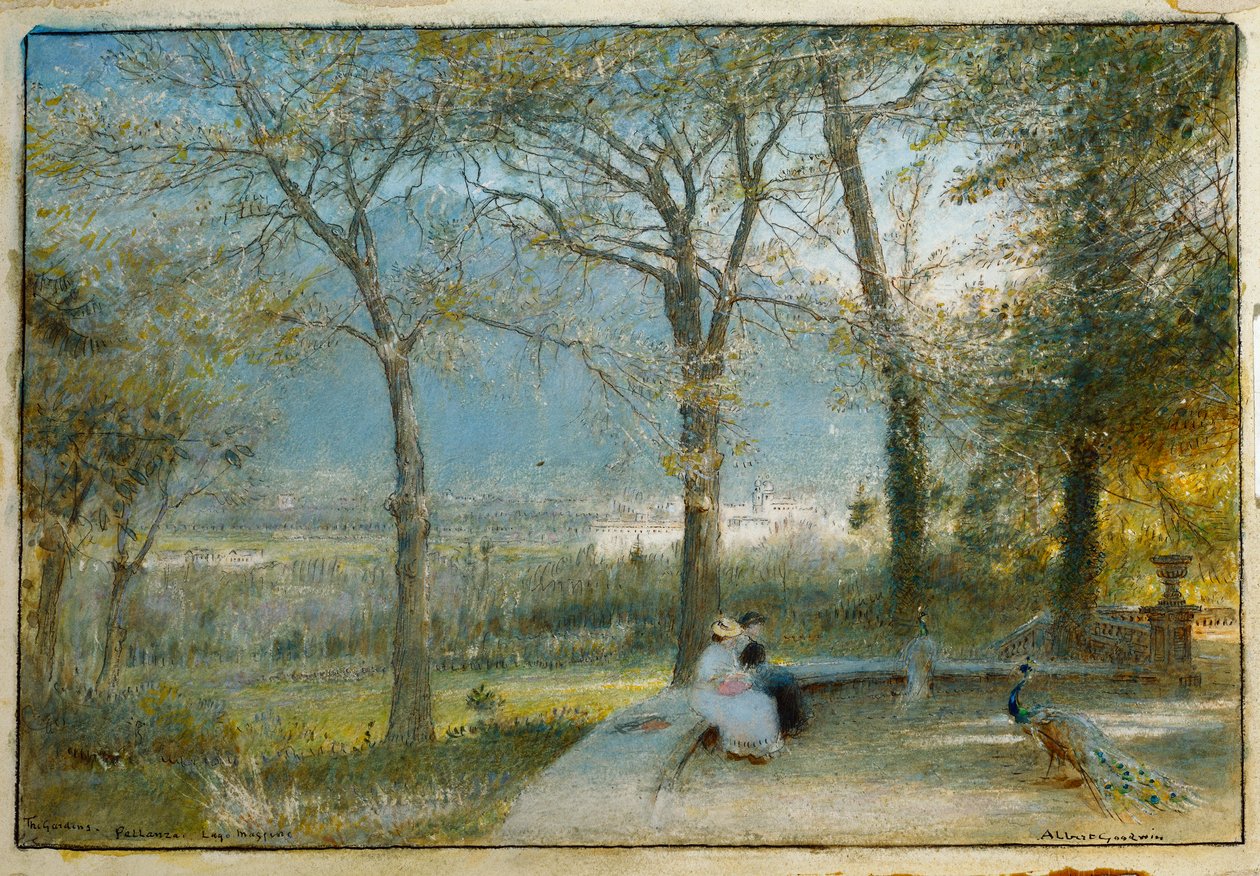 Trädgårdarna, Pallanza, Lago Maggiore av Albert Goodwin
