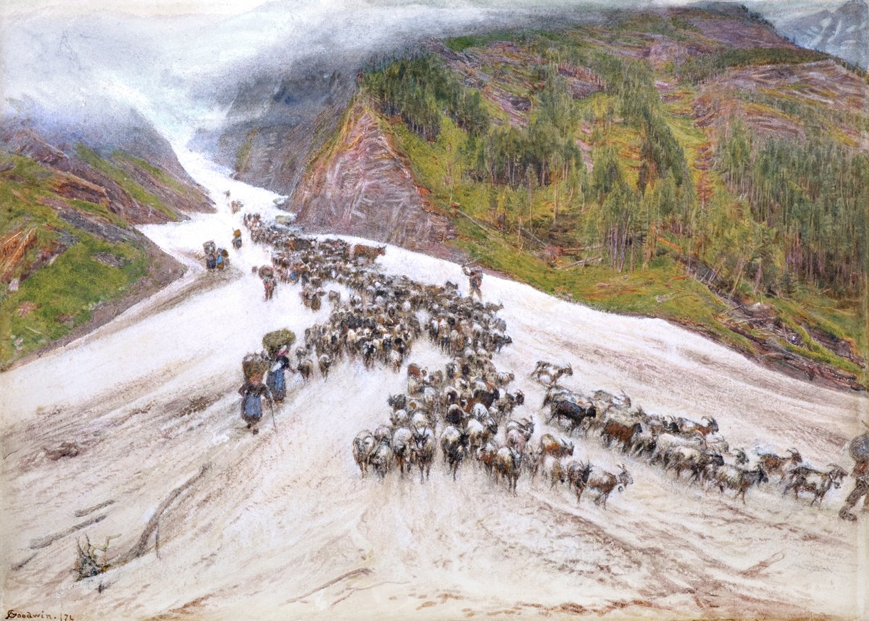Goat-Herd i de schweiziska alperna av Albert Goodwin