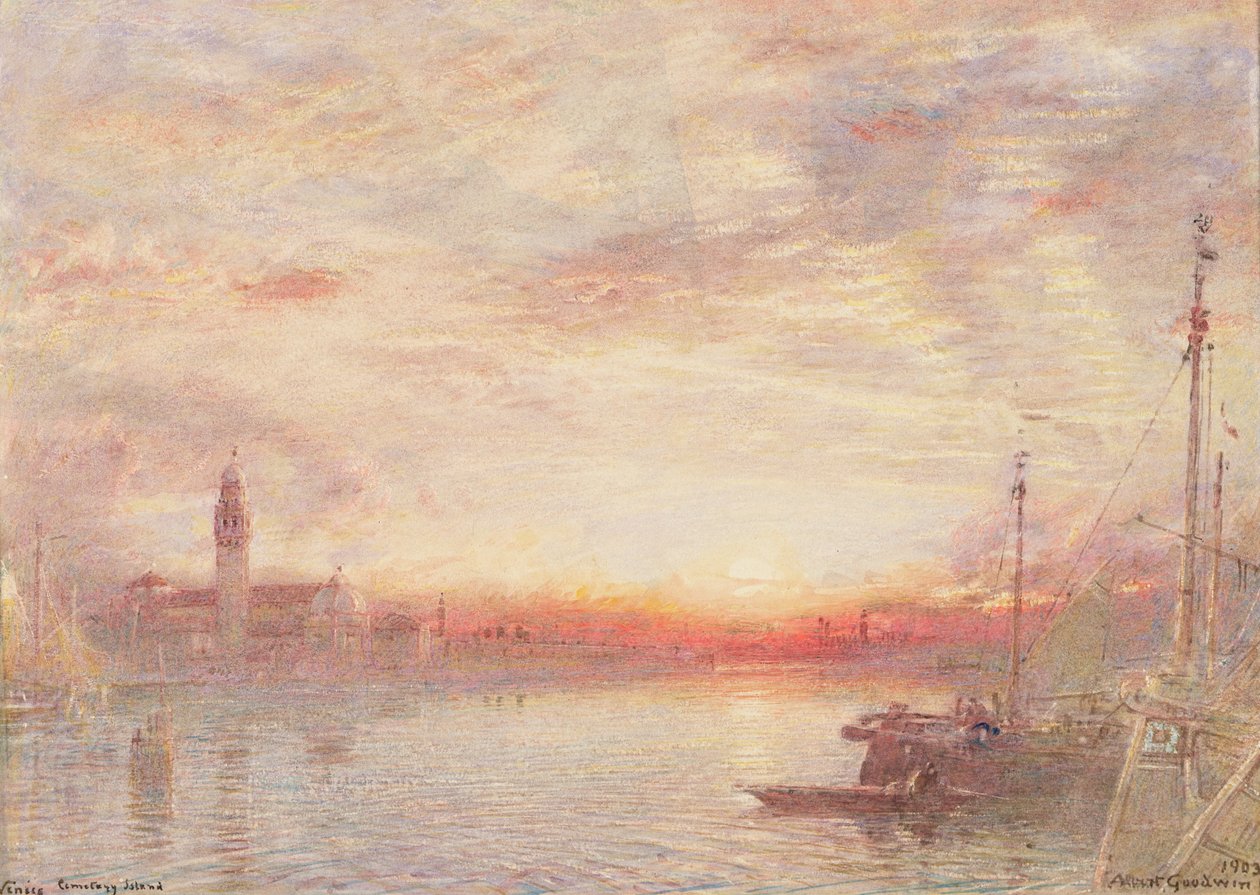 Venedig, Cemetery Island (San Michele) av Albert Goodwin