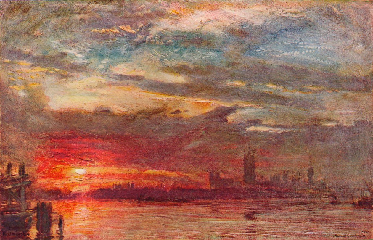 Westminster Sunset, 1900 av Albert Goodwin