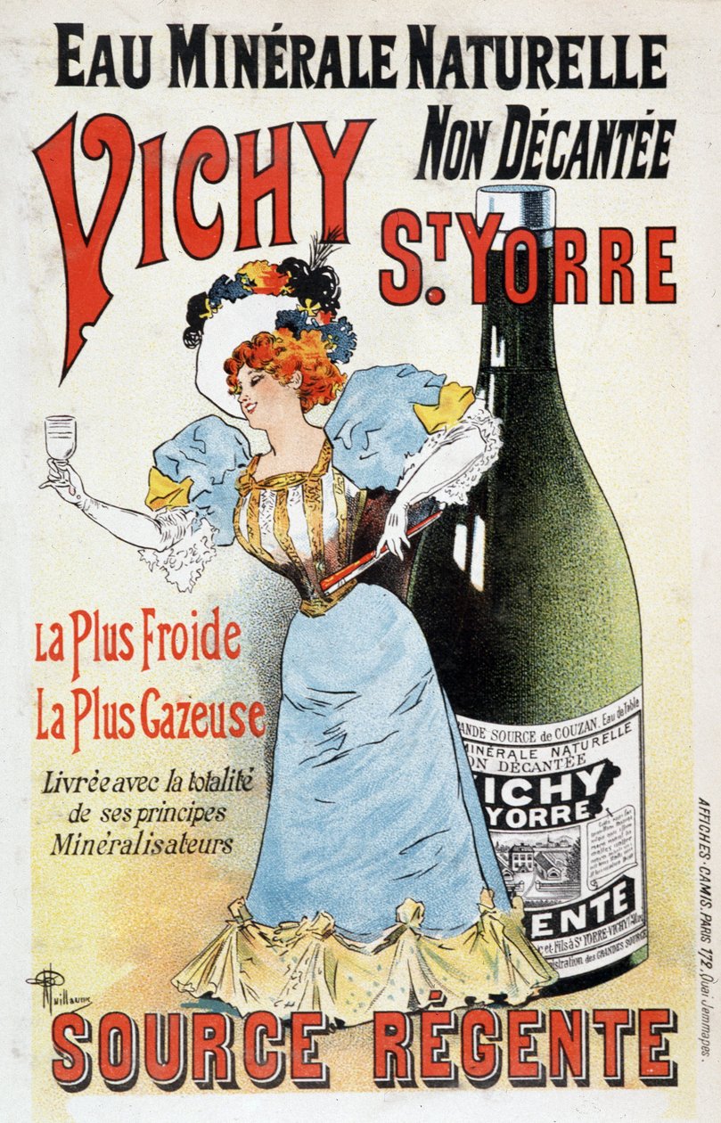 Reklam för mineralvattnet Vichy St Yorre - av Albert Guillaume (1873-1942), v.1895 av Albert Guillaume
