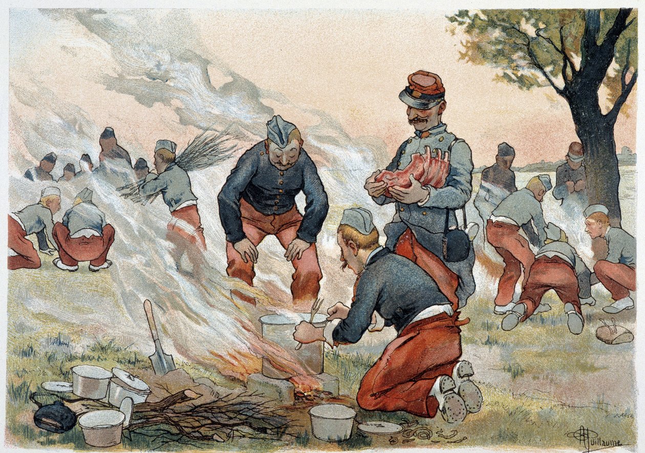 La Meals - i "" Military album"" av Albert Guillaume (1873-1942), ca. 1900 av Albert Guillaume